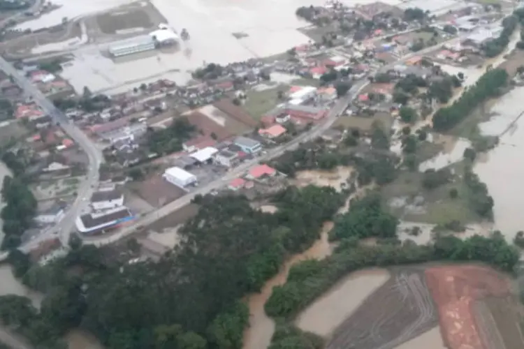 
	Chuva no estado de Santa Catarina
 (Divulgação/Defesa Civil SC)