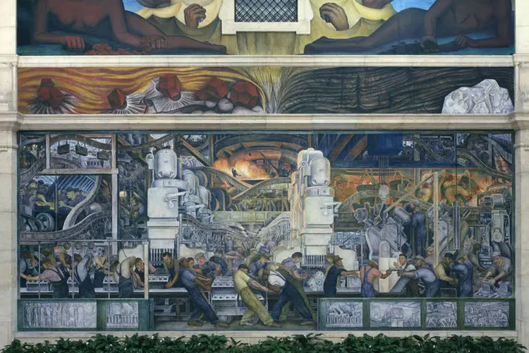 Mural do artista mexicano Diego Rivera no Detroit Institute of Arts (DIA) (Divulgação/DIA)