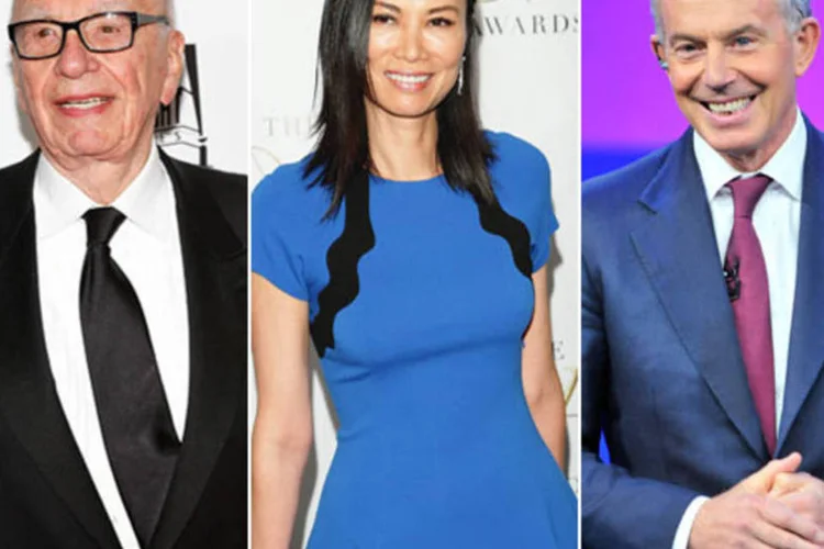 Rupert Murdoch, Wendi Deng e Tony Blair: triângulo amoroso terminou em divórcio e fim de uma longa amizade (Montagem / Getty Images)