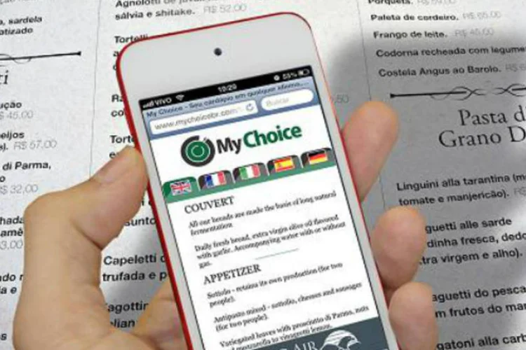 
	My Choice: pr&oacute;prio bar ou restaurante encaminha &agrave; ferramenta conte&uacute;do do card&aacute;pio para tradu&ccedil;&atilde;o, podendo escolher de um a cinco idiomas
 (Divulgação)
