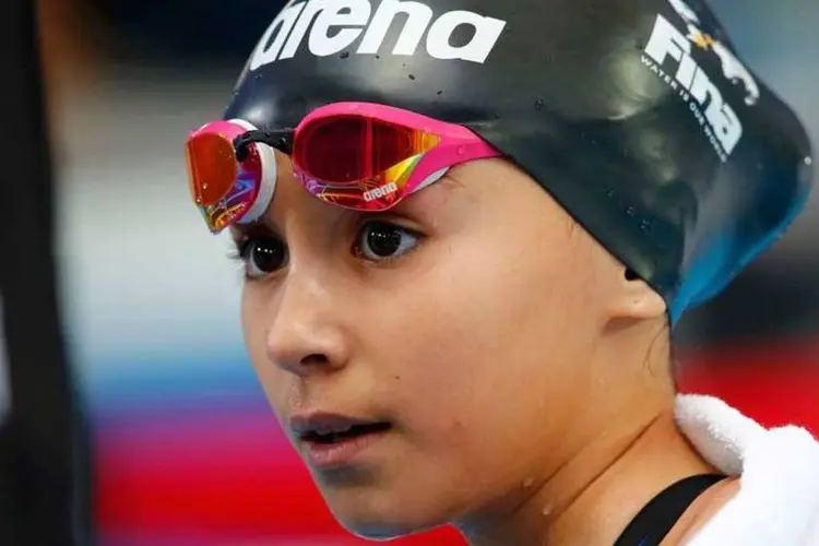 
	A nadadora bahrenita Alzain Tareq, de apenas 10 anos: ela cravou o tempo de 41s12 em uma das baterias da primeira eliminat&oacute;ria da competi&ccedil;&atilde;o
 (REUTERS/Hannibal Hanschke)