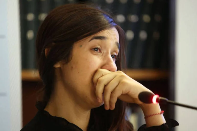 
	Nadia Murad Basee Taha: ex-escrava yazidi pediu que seja feita justi&ccedil;a para as v&iacute;timas dos grupos jihadistas
 (Reprodução/Twitter Nadia Murad)