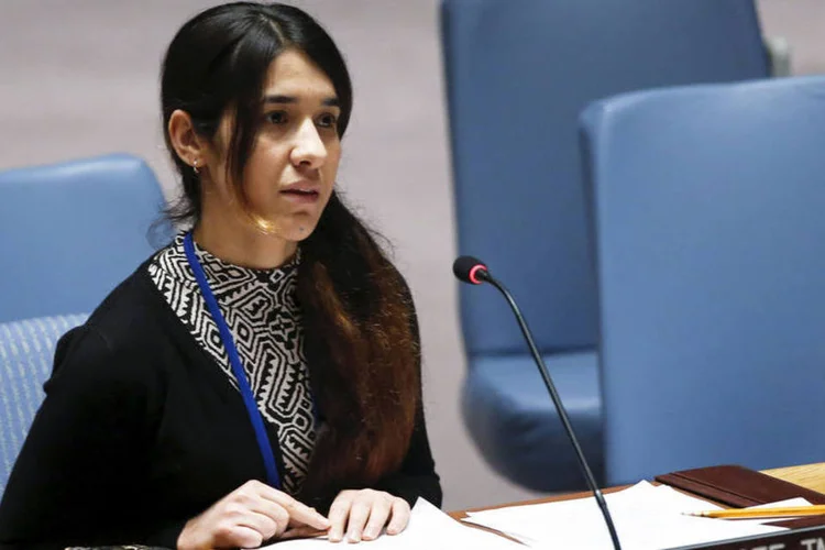 
	Nadia Murad: &quot;Atualmente, h&aacute; 3.400 pessoas prisioneiras, s&iacute;rias e iraquianas&quot;
 (Eduardo Munoz / Reuters)