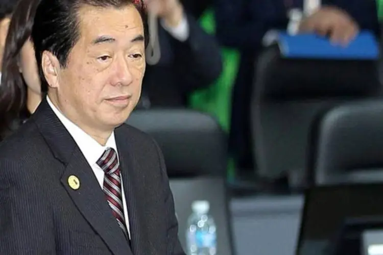Naoto Kan, premiê japonês: "reconstruiremos o Japão de novo" (Getty Images)