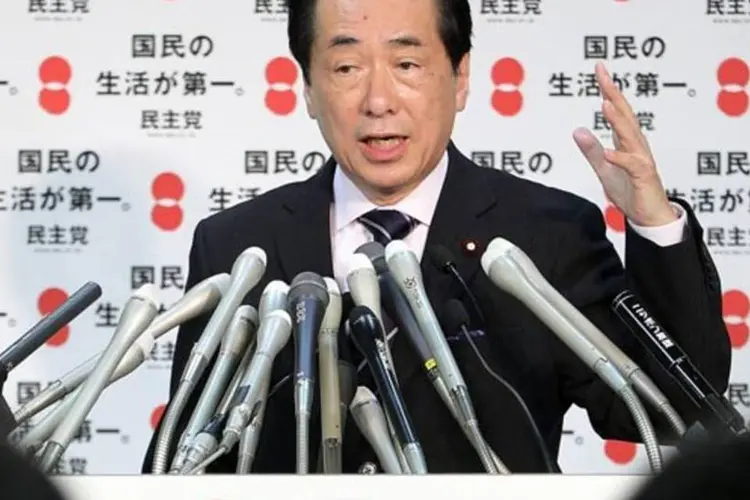 Naoto Kan, primeiro-ministro do Japão: a contração do PIB japonês foi maior que a média prevista por economistas (Kiyoshi Ota/Getty Images)