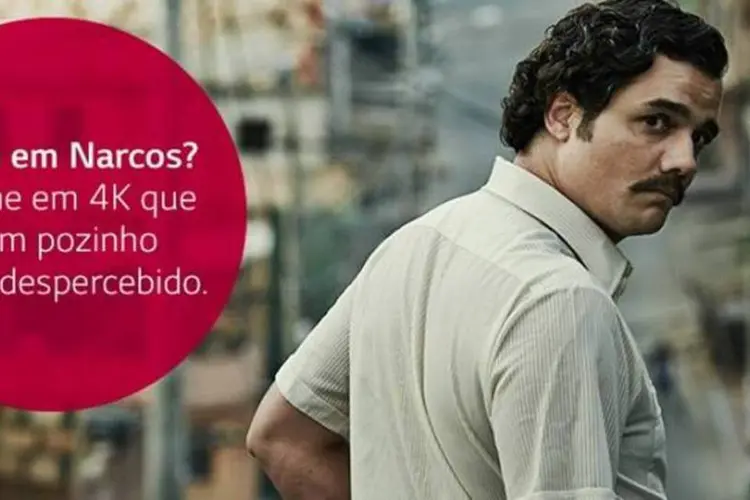 Anúncio da LG: a marca postou uma foto do personagem principal da produção "Pablo Escobar" vivenciado na ficção pelo brasileiro Wagner Moura (Reprodução)