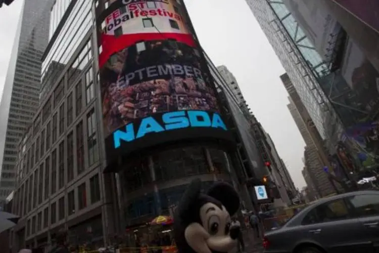 
	Sede da Nasdaq, em Nova York: &iacute;ndice perdeu 0,56 por cento, a 4.572 pontos
 (Bloomberg)