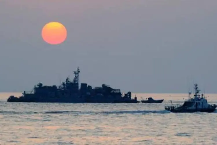 Navio de guerra sul-coreano: projéteis não provocaram nenhum dano, diz porta-voz (Kim Jae-Hwan/AFP)