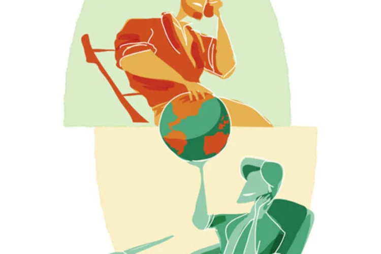 Ilustração - Líderes globais (Paulo Brabo/EXAME.com)