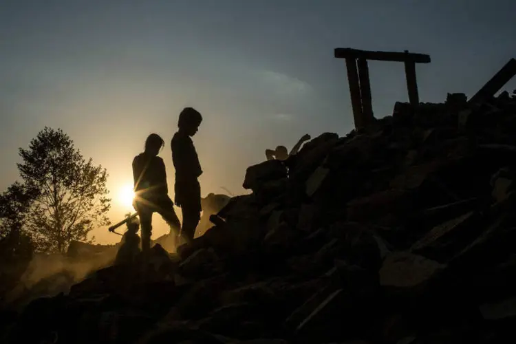 Terremoto no Nepal: mais de uma semana após o terremoto que matou mais de 7 mil pessoas e feriu outras 15 mi, país tenta se reerguer (Getty Images)