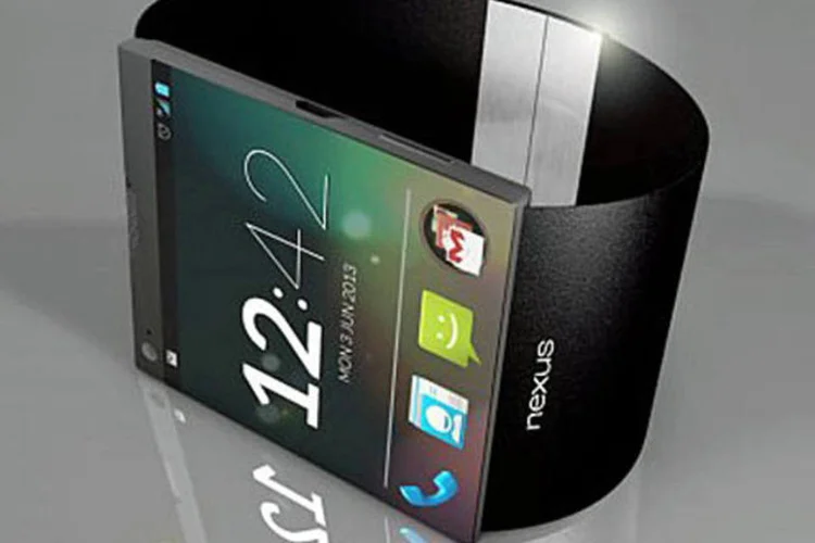 
	Ilustra&ccedil;&atilde;o mostra como poder&aacute; ser o Nexus Watch: dispositivo poder&aacute; ser lan&ccedil;ado no pr&oacute;ximo dia 31
 (Reprodução/Exame.com)
