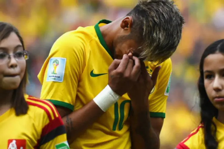 
	Neymar: maior esperan&ccedil;a da equipe brasileira n&atilde;o resistiu &agrave;s l&aacute;grimas no Hino Nacional
 (Buda Mendes/Getty Images/Getty Images)