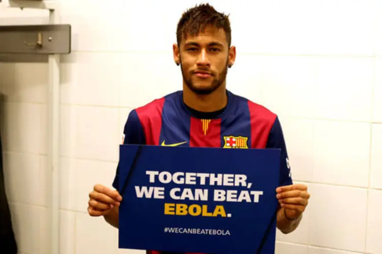 
	Neymar em campanha contra ebola: uma das not&iacute;cias da semana
 (Divulgação)