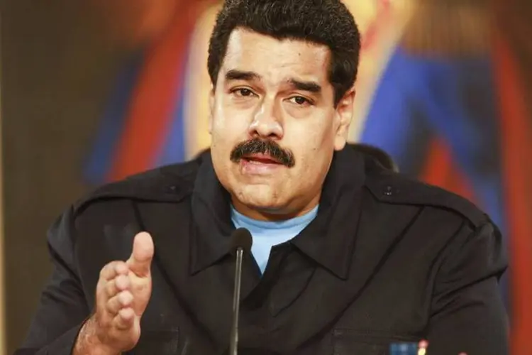 Presidente da Venezuela, Nicolás Maduro, durante discurso no Palácio Miraflores, em Caracas (Palácio Miraflores/Divulgação via Reuters)
