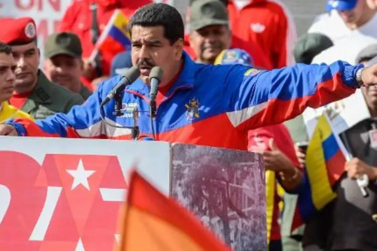 O presidente da Venezuela, Nicolas Maduro: governo venezuelano afirma que estes políticos americanos "cometeram atos terroristas e graves violações dos direitos humanos" (Federico Parra/AFP)