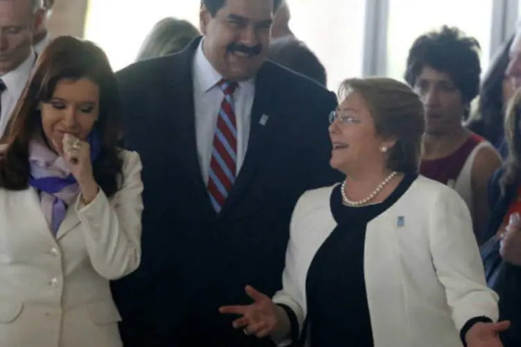 Nicolás Maduro, Michelle Bachelet (D) e Cristina Kirchner (Sergio Moraes/Reuters)