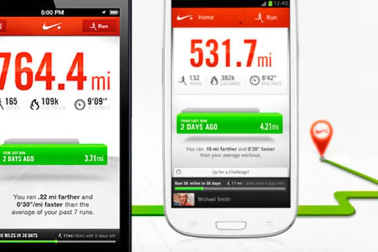 Imagem do aplicativo Nike+ Running: o app  foi um dos responsáveis por trazer e impulsionar o mercado no Brasil (Divulgação)