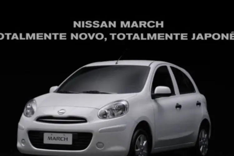 O modelo do carro popular Nissan March teve 3.255 unidades comercializadas no mês (Divulgação/Nissan)