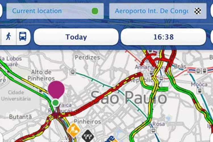 
	App Here Maps, da Nokia, no iPhone
 (Reprodução)