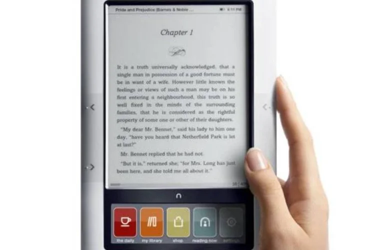 O leitor digital Nook foi lançado em 2009 (Divulgacao/Barnes & Noble)
