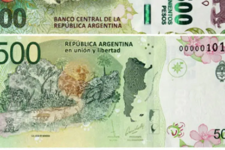 
	Nota: o Banco Central anunciou que tamb&eacute;m lan&ccedil;ar&aacute; as c&eacute;dulas de 200 e 1.000 pesos
 (Divulgação / Banco Central Argentino)