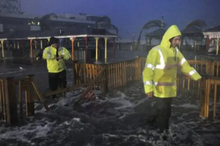 
	Sandy chega a Atlantic City, Nova Jersey: a enchente atingiu Moonachi, Little Ferry e Carlstadt
 (Stan Honda/AFP)