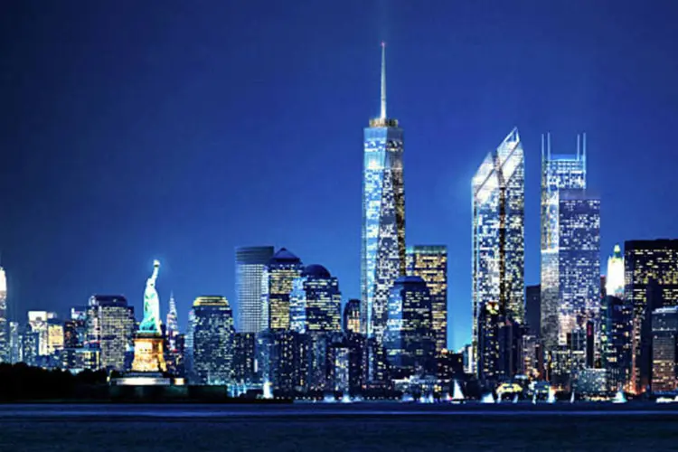 Ilustração mostra a paisagem de Nova York com o novo World Trade Center (DBox / divulgação)