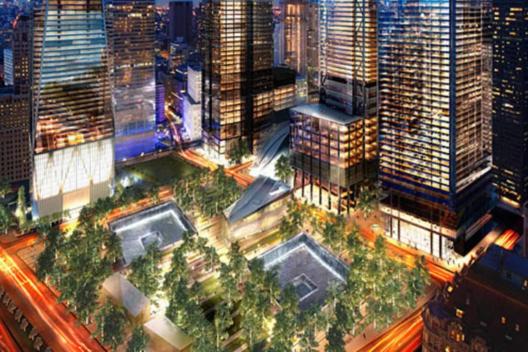 No novo WTC, espelhos d'água vão assinalar o lugar onde ficavam as torres gêmeas (DBox / divulgação)