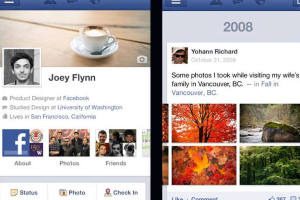 Nova Timeline do Facebook chega aos smartphones