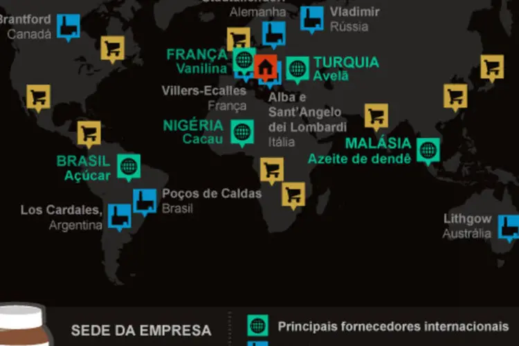 Infográfico: internacionalização da Nutella (Beatriz Blanco / EXAME.com)