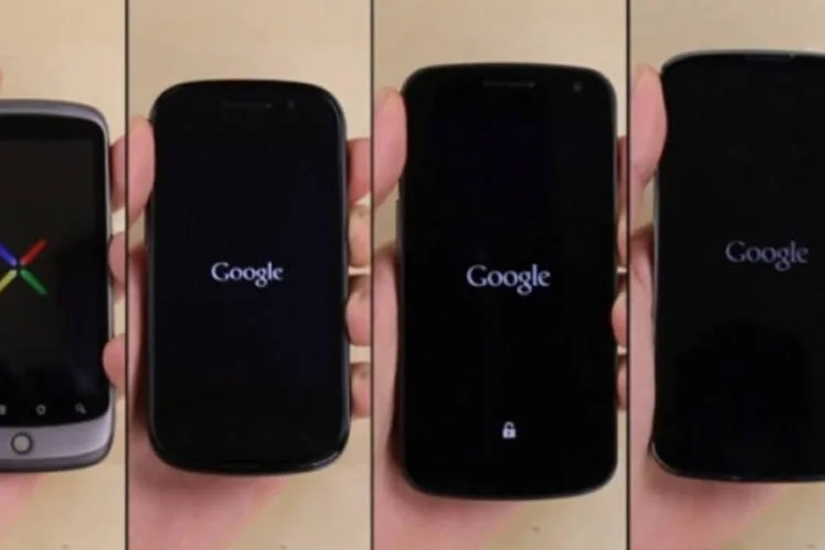 Comparação entre celulares Nexus: no tempo de inicialização, o Nexus 5 vence o 4 por uma margem pequena, mas ambos deixam os outros três aparelhos bem para trás (Reprodução)