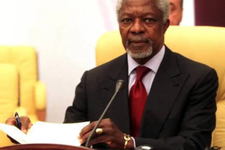Kofi Annan, emissário da ONU e da Liga Árabe à Síria: resolução do conflito está sendo dificultado pela posição de Rússia e China (©AFP / Faisal al-Tamimi)
