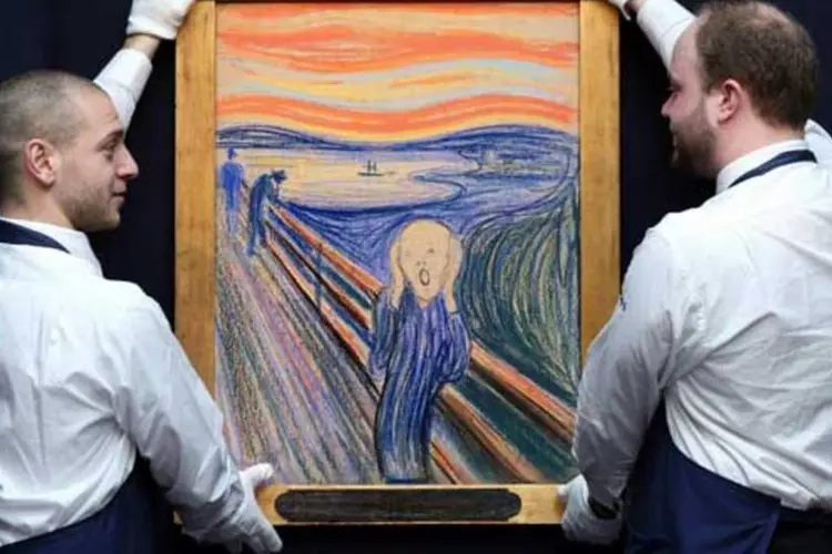O Grito: O diretor da venda, Simón Shaw, declarou, na ocasião, que o quadro do pintor norueguês "é uma das poucas imagens que transcendem a história da arte" (Getty Images)