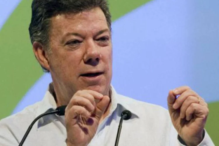 O presidente da Colômbia, Juan Manuel Santos no discurso de abertura da Cúpula das Américas (©AFP / Luis Acosta)