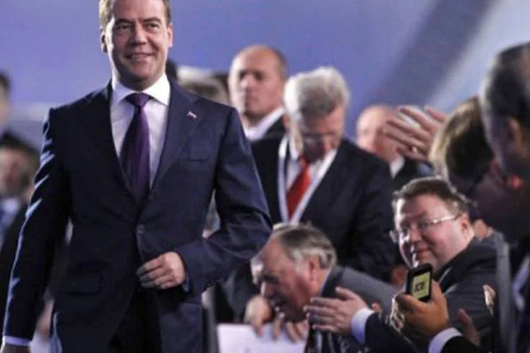 Dmitri Medvedev, fez uma referência à atual situação na Síria e à recente queda do regime de Muamar Kadhafi na Líbia (Dmitry Astakhov/AFP)