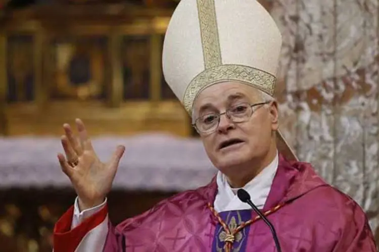 
	Dom Odilo Pedro Scherer durante missa em Roma: o cardeal enfrentou uma crise na PUC no ano passado
 (REUTERS/Tony Gentile)