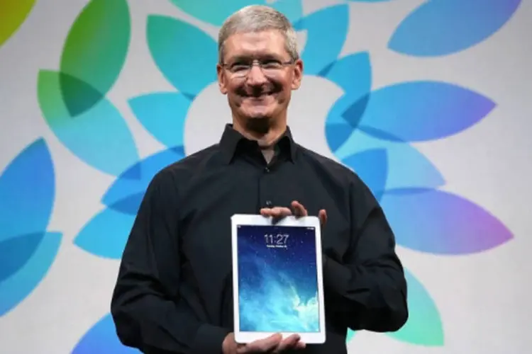 
	Tim Cook: &eacute; hora de subir ao palco novamente e anunciar os novos iPads
 (Getty Images)