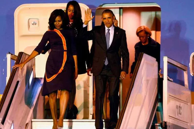 
	Fam&iacute;lia Obama na Argentina: no ano passado ela trabalhou no Brooklyn, em Nova York, no set de filmagem da s&eacute;rie da HBO &quot;Girls&quot;
 (REUTERS/Marcos Brindicci)