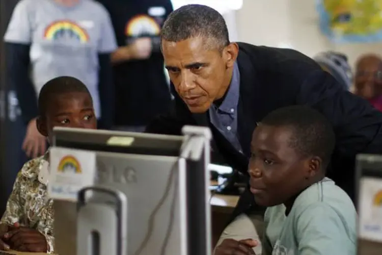 Obama em visita à Cidade do Cabo: um ano depois, o projeto alcançou 25 por cento de sua meta de entregar 10 mil megawatts de eletricidade (Jason Reed/Reuters)