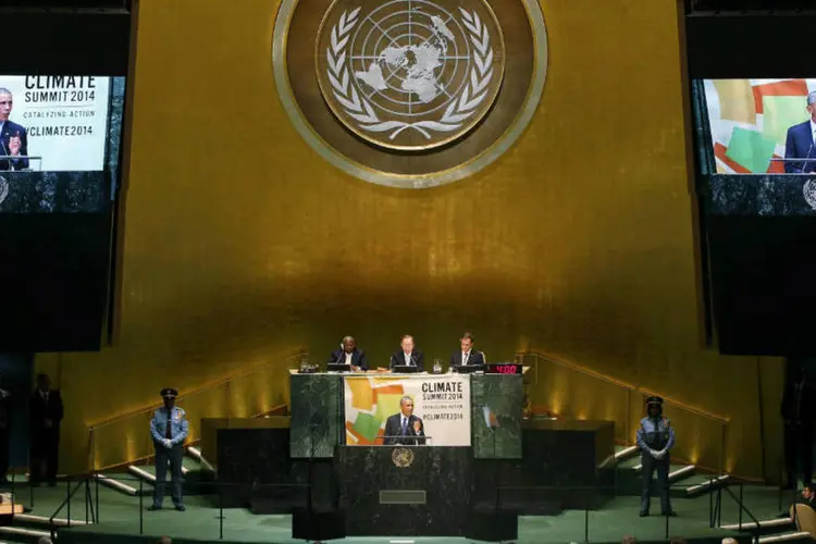 
	Obama discursa em C&uacute;pula do Clima da ONU: o evento reuniu mais de 120 chefes de Estado
 (Mike Segar/Reuters)