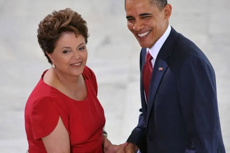 
	 O presidente dos Estados Unidos, Barack Obama, e a presidente Dilma Rousseff, reeleita no domingo
 (Agência Brasil)