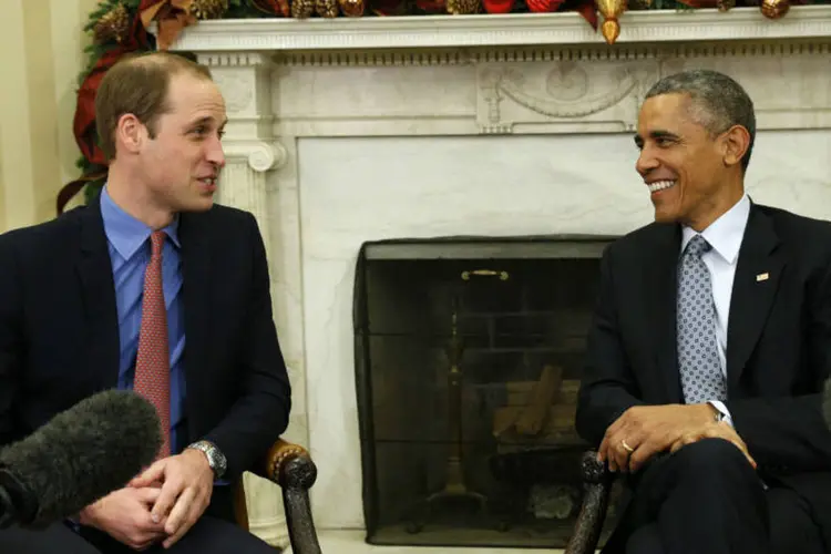 
	Obama e William: o pr&iacute;ncipe e sua mulher, Kate, fazem breve visita aos Estados Unidos
 (Kevin Lamarque/Reuters)