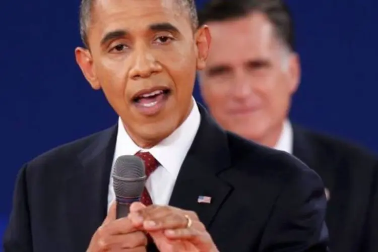 Presidente Barack Obama em debate eleitoral com o candidato Mitt Romney (Mike Segar/Reuters)