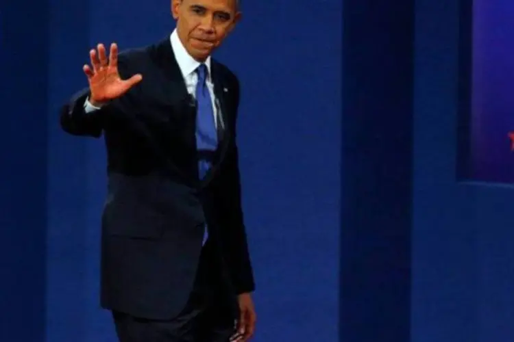 
	Barack Obama em debate na cidade de Denver: os eleitores europeus em sete pa&iacute;ses do norte da Europa expressaram apoio firme &agrave; reelei&ccedil;&atilde;o do presidente democrata
 (Brian Snyder/Reuters)