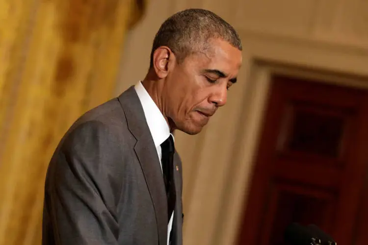 
	Obama: em seus dois mandatos, o presidente americano lan&ccedil;ou m&atilde;o desse gesto 673 vezes, mais do que qualquer um de seus dez antecessores
 (Yuri Gripas / Reuters)