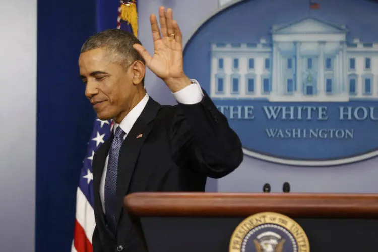 
	Barack Obama: taxa de desemprego dos EUA terminou 2014 em 5,6%, a mais baixa desde junho de 2008
 (Larry Downing/Reuters)