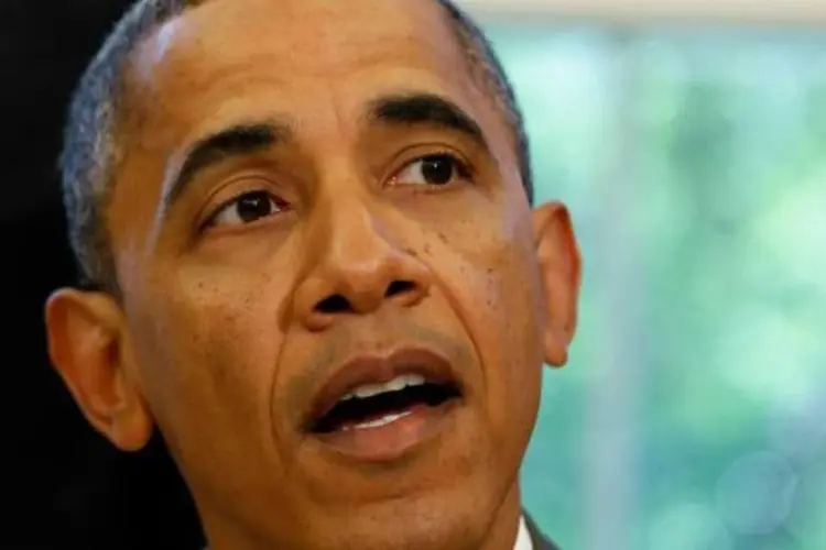 Barack Obama fala de aliança com Israel na Sala Oval, em Washington D.C. (Larry Downing/Reuters)
