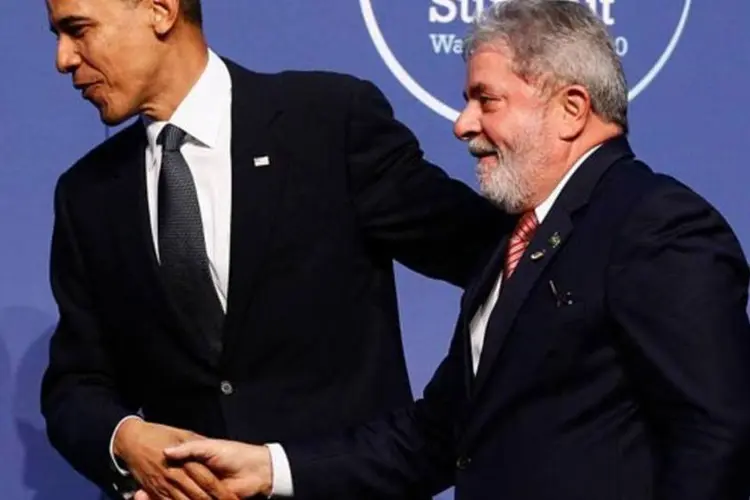 Obama e Lula: na pesquisa, Brasil foi considerado país com mais liderança na região (Chip Somodevilla/Getty Images)