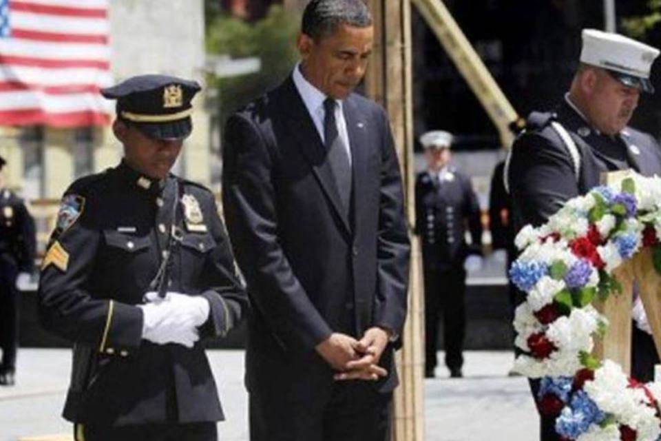 Barack Obama participa das homenagens no Marco Zero, em Nova York (Mario Tama/Getty Images/AFP)