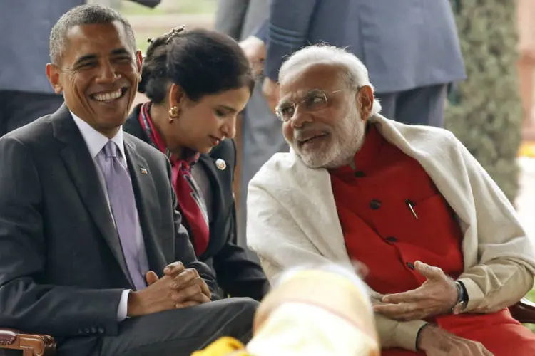 Obama e Modi: presidente americano deixou Nova Délhi nesta manhã (Jim Bourg/Reuters)